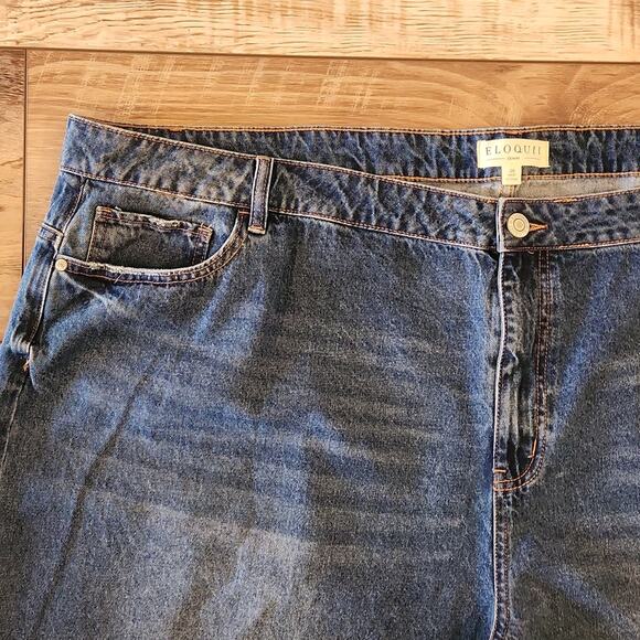 NWT ELOQUII Full Figure Wide Leg Denim Jeans Size 28 - Picture 5 of 9